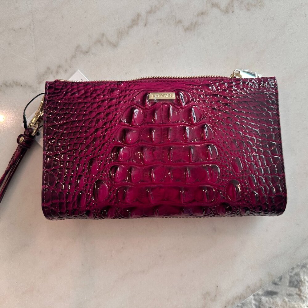 Brahmin Daisy Wristlet Purple